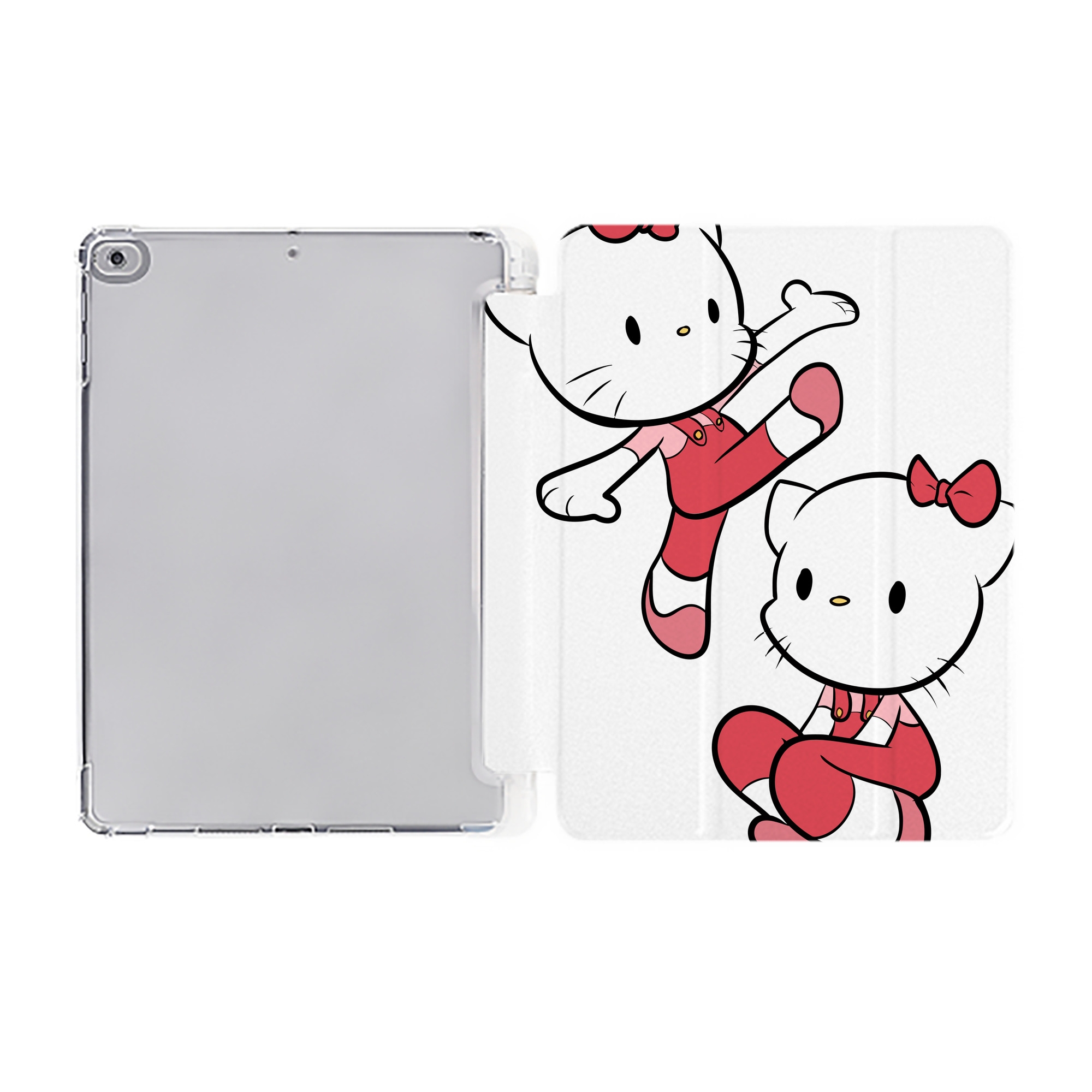 （画像用） Hello Kitty ハローキティ IPad ケース ペン収納付き 三つ折りスタンド PUレザー×シリコン 対応機種9.5/10.5/10.9インチ